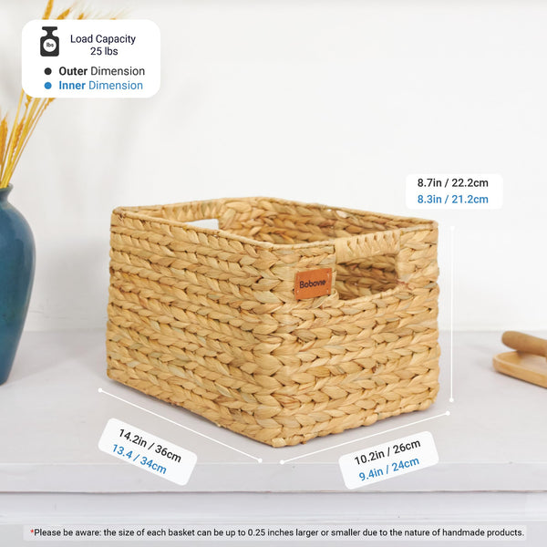 Water Hyacinth Storage Baskets, Set of 3