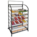 6-Tier Metal Retail Display Rack with Wheels and Header Holder