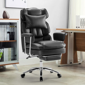 Ergonomic Executive Office Chair with Footrest & Lumbar Support