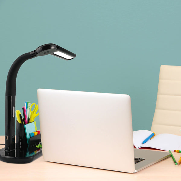 LED Pivoting Bankers Lamp with USB Charging Port