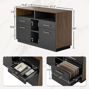 71-Inch Electric Standing Desk with File Cabinets & Storage