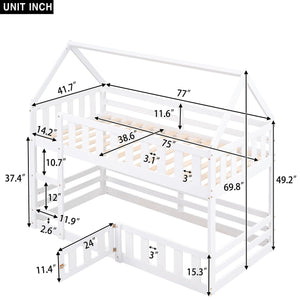 Twin Over Twin House Bunk Bed