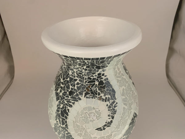 Mosaic Terracotta Floor Vase – 18 Inch Tall Cylinder