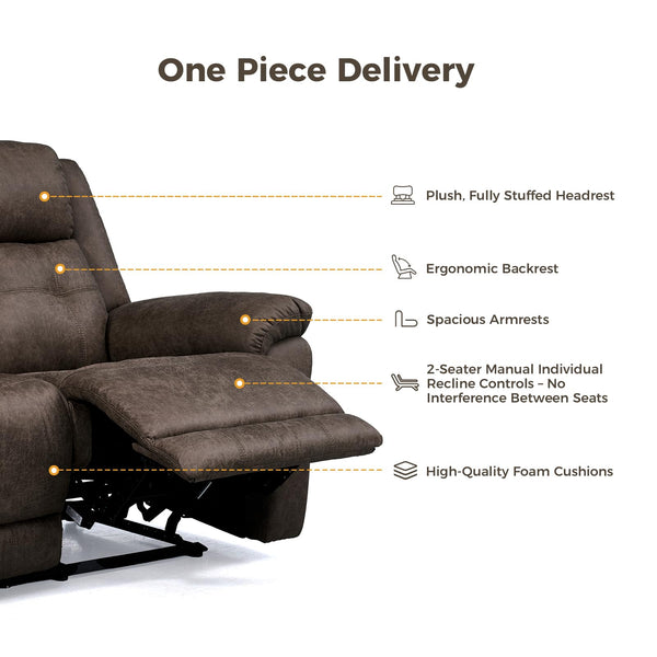Oversized 3-Seater Manual Recliner Sofa – 86" Wide, No Assembly
