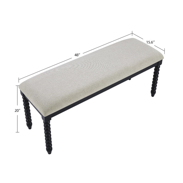 Upholstered Storage Bench with Wood Legs – 48" Entryway & Bedroom Ottoman