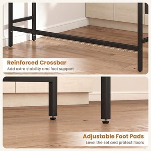 4-Piece Counter Height Bar Table Set with Power Outlet
