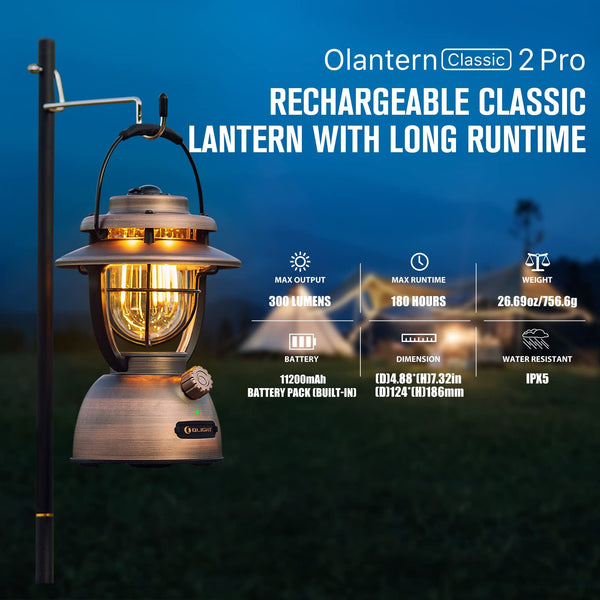 Rechargeable LED Camping Lantern with Dual Light Sources