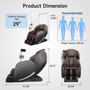 Zero Gravity 3D SL-Track Full Body Massage Chair Recliner