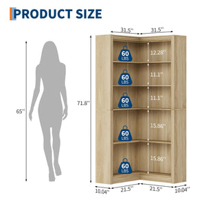 L-Shaped 5-Tier Corner Bookshelf