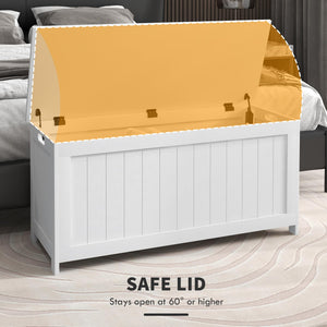 Storage Bench with Safety Hinges & Cut-Out Handles