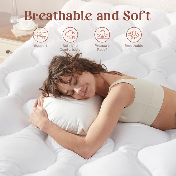 4-Inch Memory Foam Mattress Topper with Anchor Straps