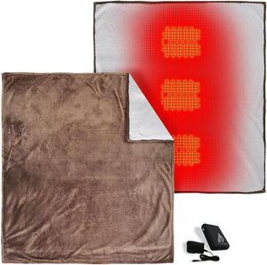 7V Battery Heated Plush Throw Blanket