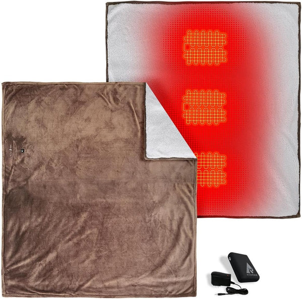 7V Battery Heated Plush Throw Blanket