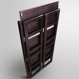 3-Shelf Folding Solid Wood Bookcase