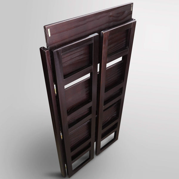 3-Shelf Folding Solid Wood Bookcase