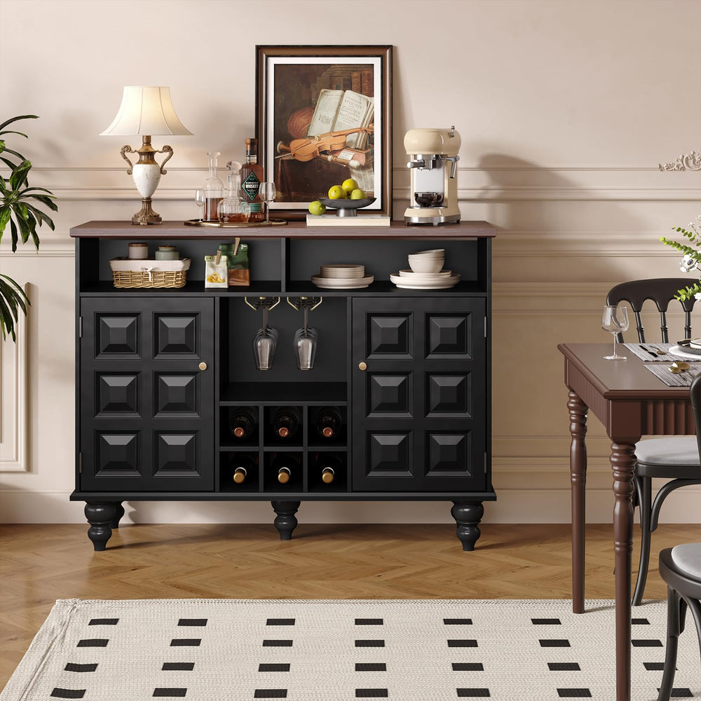 45" Wine Bar Cabinet with Wine Rack & Glass Holder