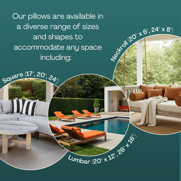Outdoor Square Throw Pillows Set of 2 – 24x24 All-Weather Spun Polyester
