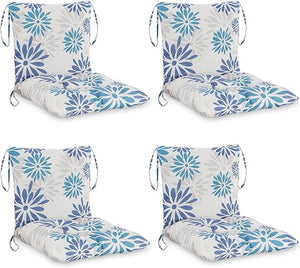 Outdoor Patio Chair Cushions with Back – 21.7 x 43.3 Inch Dining Seat Cushions with Ties