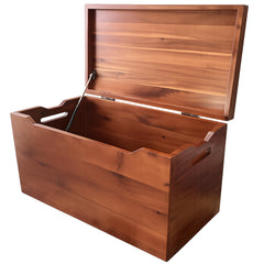 Solid Wood Storage Chest with Lid & Handles