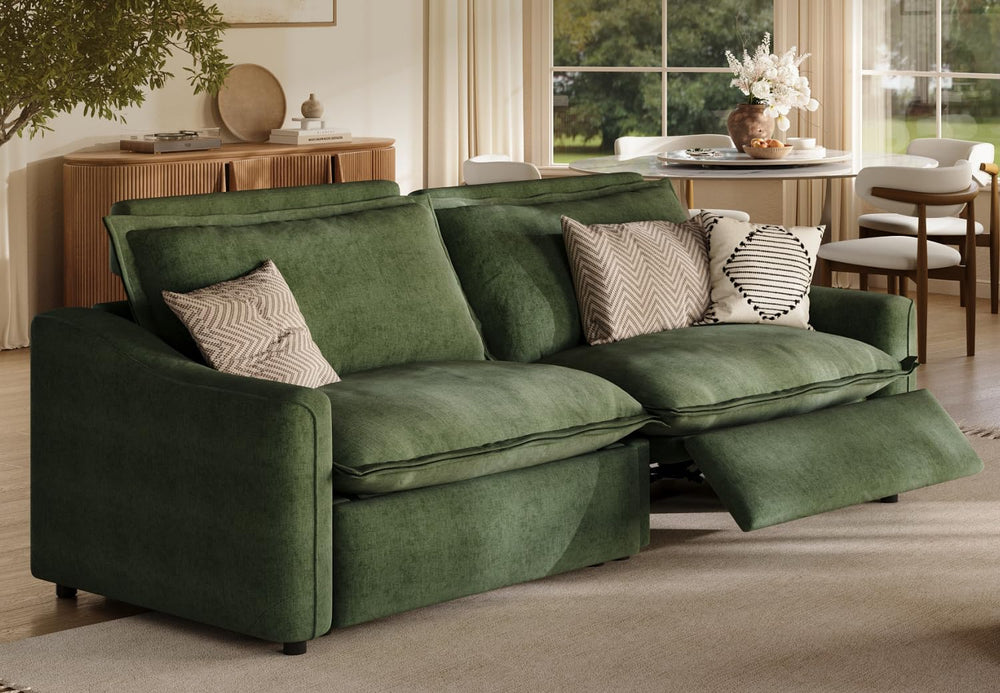 Power Reclining Loveseat – Velvet Modular Sofa with USB Ports