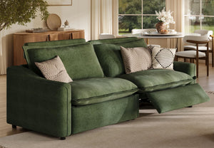 Power Reclining Loveseat – Velvet Modular Sofa with USB Ports