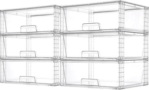 Clear Stackable Storage Drawers with Handles – 15" Wide Acrylic Organizer Bins