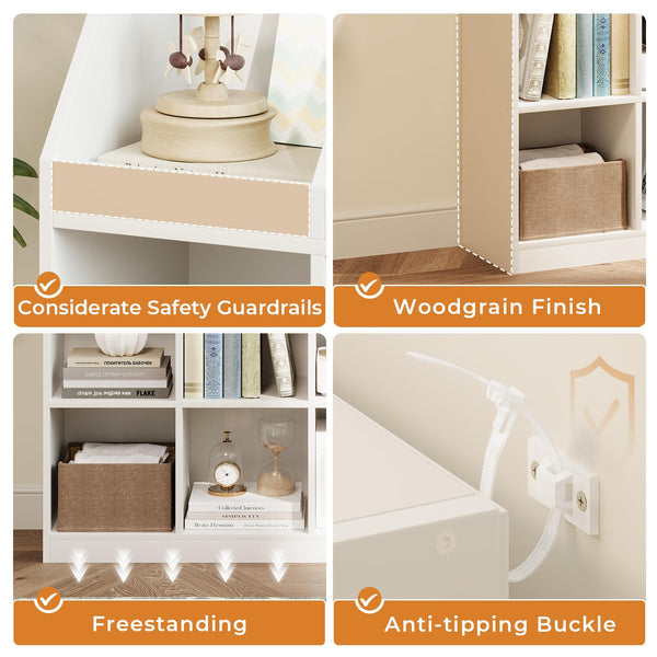 12-Cube Wooden Storage Bookcase