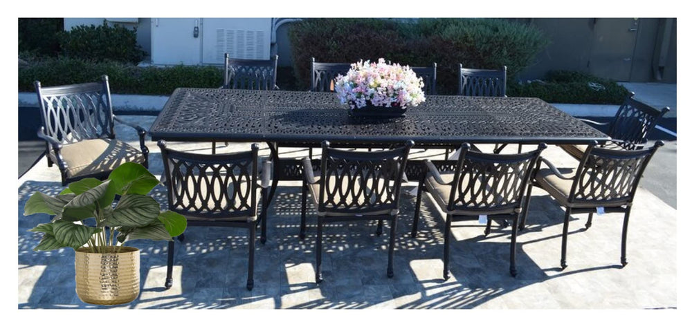 Grand Tuscany Outdoor Cast Aluminum Extendable Dining Set