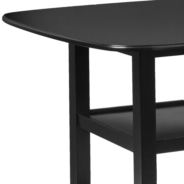 5-Piece Counter Height Dining Set with Display Shelves – Black