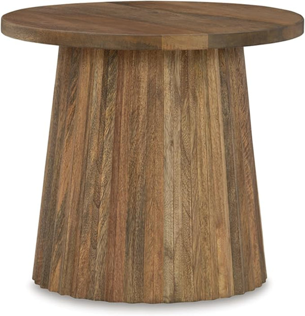 Round Cocktail Accent Table with Lower Shelf