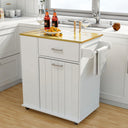 Rolling Kitchen Island with Trash Can Storage