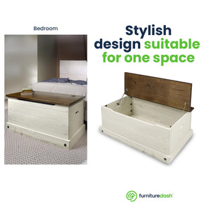 Pine Wood Storage Trunk & Entryway Bench