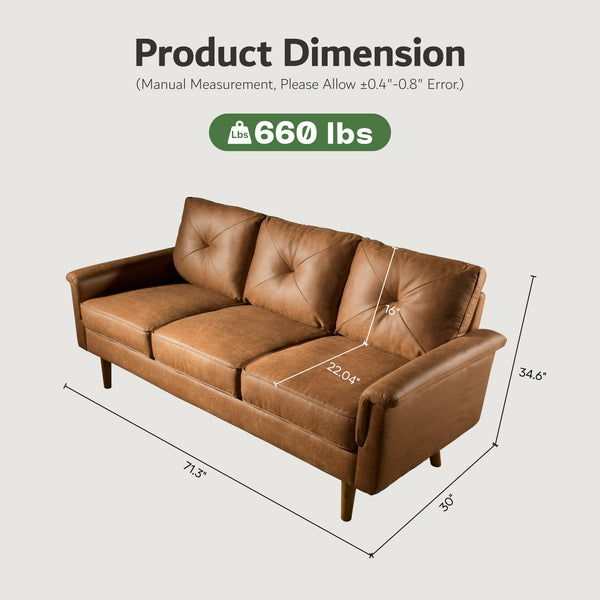 3-Seater Faux Leather Sofa