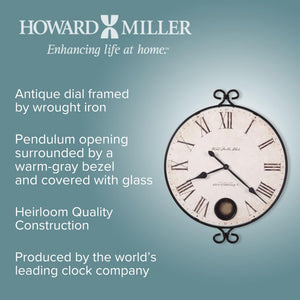 Antique Wrought Iron Analog Wall Clock – Silent Quartz, Battery Powered