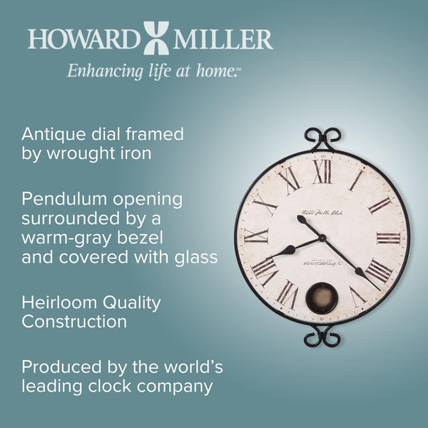 Antique Wrought Iron Analog Wall Clock – Silent Quartz, Battery Powered