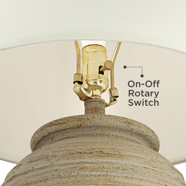 Southwest Rustic Jug Table Lamps Set of 2 – 28" Sand Finish, Cream Shade