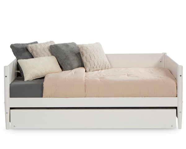 Mid-Century Modern Twin Daybed with Trundle — Solid Wood