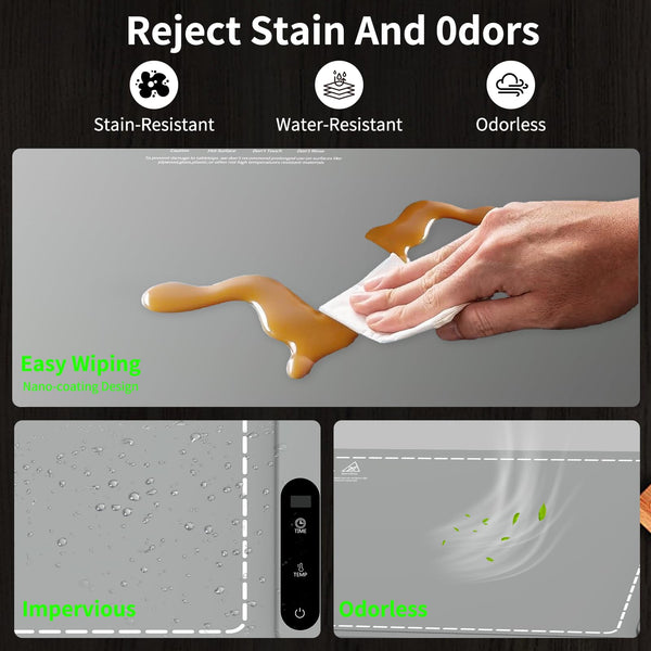 Extra Large Electric Food Warming Mat with 6 Temperature Settings