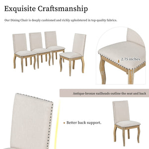 5-Piece Farmhouse Extendable Round Dining Table & Chair Set with Shelf
