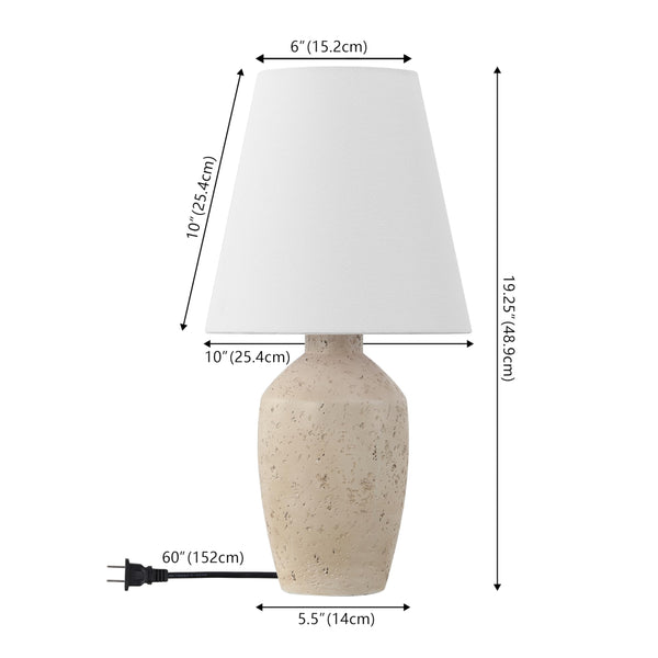 19.25" Modern Matte Ginger Jar Table Lamp Set of 2