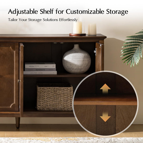 Mid-Century Modern Sideboard Cabinet with 4-Door Storage