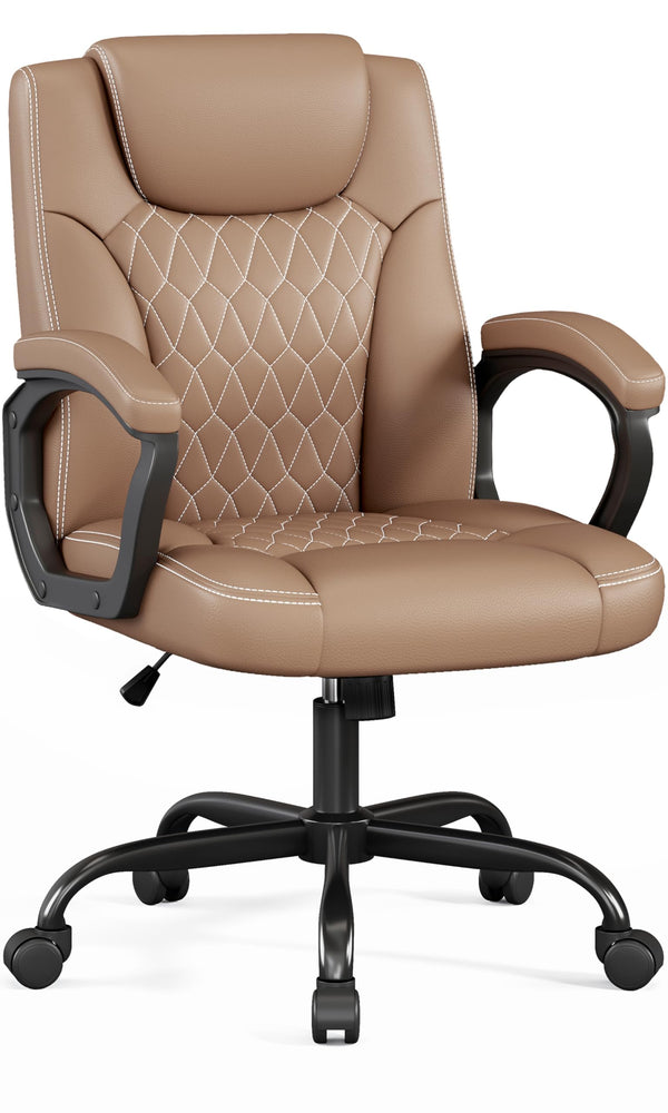 Executive PU Leather Office Chair with Adjustable Height & 360° Swivel