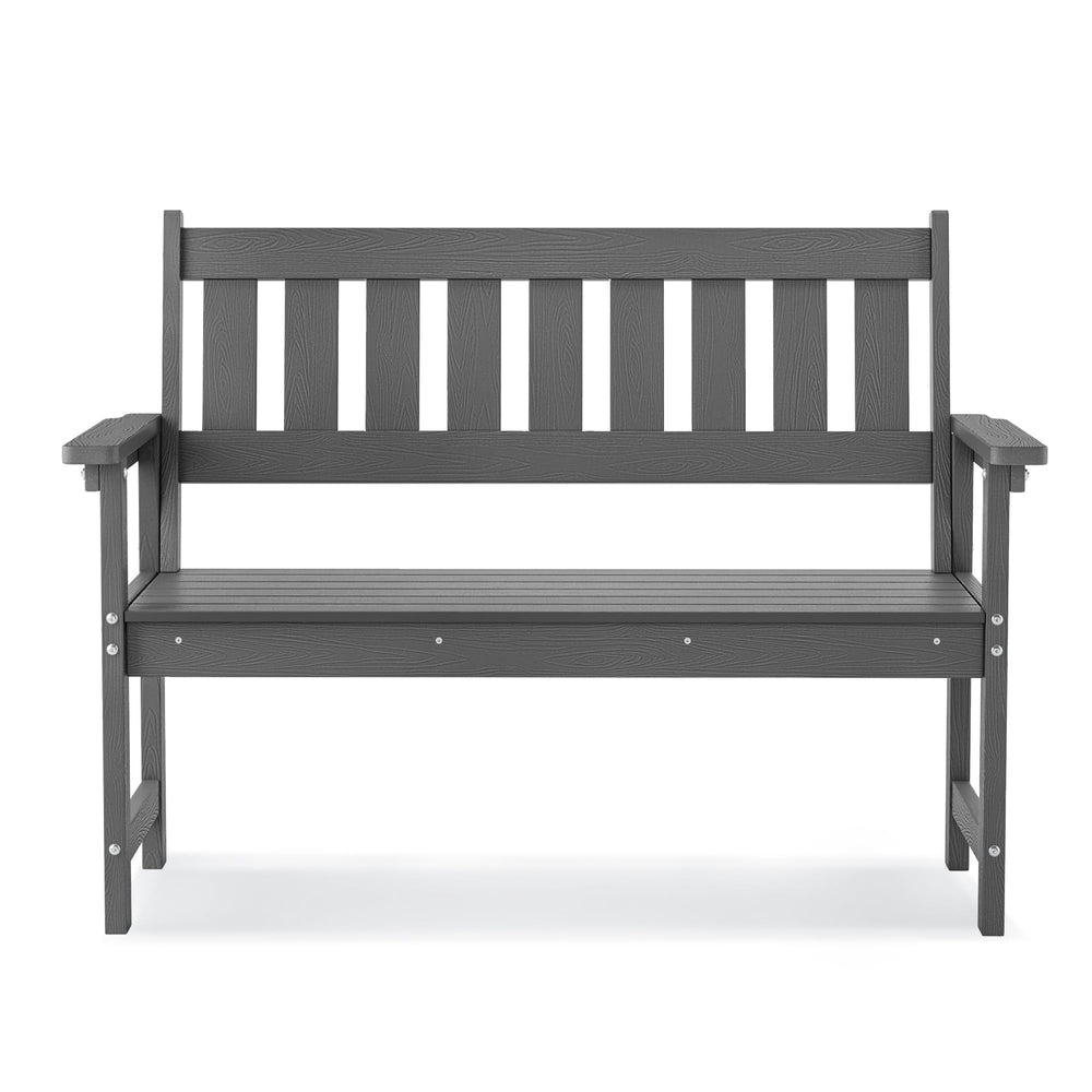 HDPS Outdoor Bench with Ergonomic Backrest, 2-Person