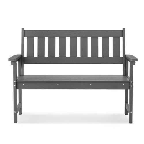HDPS Outdoor Bench with Ergonomic Backrest, 2-Person