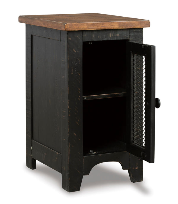 Rustic Farmhouse Chair Side End Table with Cabinet Door