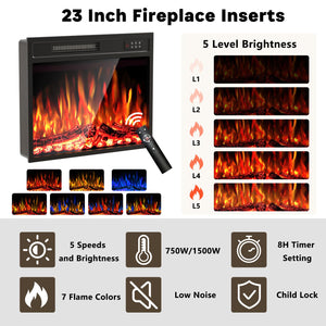 58" Fireplace TV Stand with 23" Electric Fireplace