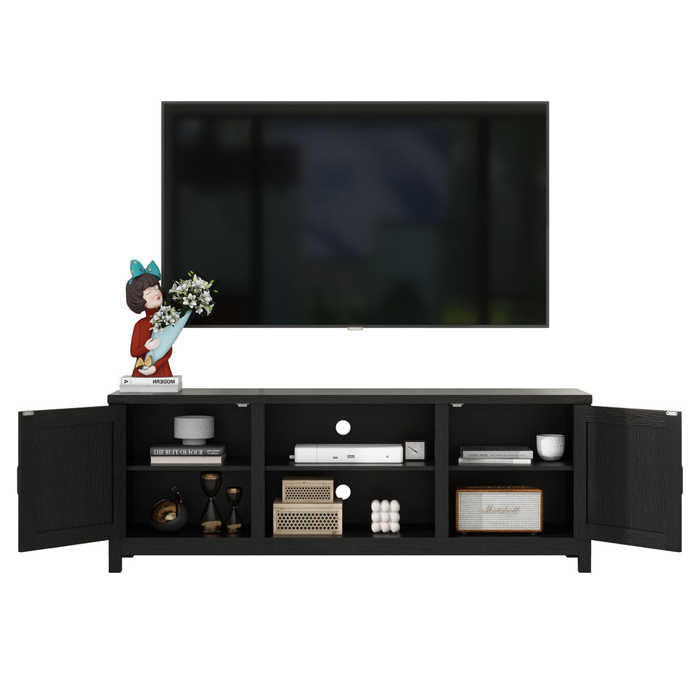 Modern Farmhouse TV Stand with Storage Cabinet