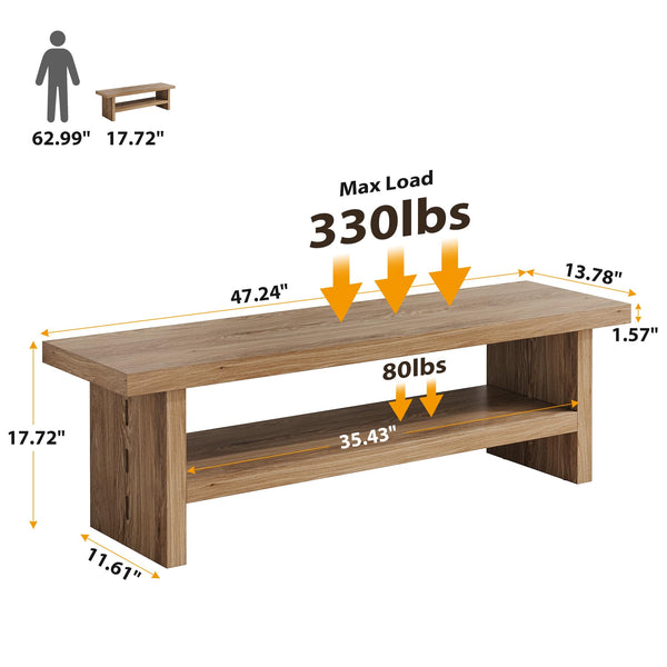 2-Tier Entryway Bench with Shoe Storage