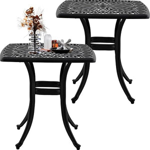 Cast Aluminum Square Outdoor Side Table – Set of 1 or 2