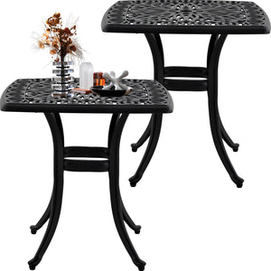Cast Aluminum Square Outdoor Side Table – Set of 1 or 2